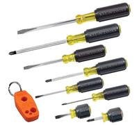 Screwdriver Set 8pcs Includes Magnetizer/Demagnetizer, 2 Slotted, 4 Phillips, 2 Cabinet Tip, Cushion Grip Comfort Klein Tools 85148
