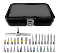Screwdriver Set - Ergonomic T-Crank with Ratchet | Repair Tool Kit for Beginners Professional Father Husband Glasses Bicycle Watch Furniture