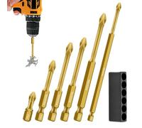 Screwdriver Set, High Magnetic Screwdriver Drill Set, Shockproof Multifunctional Drill, 6 Pieces, Non-Slip Electric Tip, 6 Pieces Drill Bits for Woodworking, Automotive, Sanitary