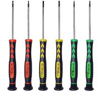 Screwdriver Set of 6 - Magnetic Flathead and Phillips with Non-Skid Handle in Different Sizes/Colors - Professional Repair Tool Kit for Electronics/iPhone/PC/Jewelry/Watch/Eyeglass