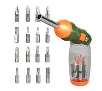 Screwdriver Tool Kit - 16 in 1 Adjustable Angled Ratchet Screwdriver Household Ergonomic Multifunction Tool | Professional Electrician Driver for Con Plumbing Repair Tasks