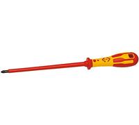 Screwdriver, VDE, Pz 2, 200mm, Blade Length 200mm, Ck Tools - DextroVDE Pozi Screwdrivers, Handle Colour Red/Yellow, Screwdriver Type Pozidriv, Tip/Nozzle Size Pz2