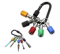Screwdrivers Drill Bit Holder, 1/4 inch Hex Shank Screwdriver Bits Holder Keychain Screw Adapter Drill Change Hand-held Nut Driver Socket Sets Portable