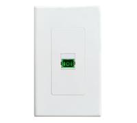 Screwless 1 Port SC/APC Fiber Optic Wall Plate - Fiber Optical Keystone Jack Cover Plate for Fiber Cable Pass Through - White