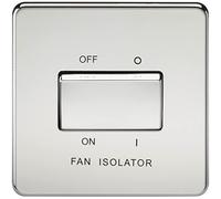 SCREWLESS 10A 3 POLE FAN ISOLATOR SWITCH - POLISHED CHROME