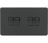Knightsbridge Screwless 10AX 4G 2-Way Switch - Anthracite - SF4100AT