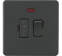 Screwless 13A Switched Fused Spur Unit with Neon - Anthracite