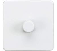 Knightsbridge SF2181MW Screwless 1G 2-Way 10-200W (5-150W LED) Trailing Edge dimmer-Matt White, 230 V
