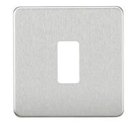 Screwless 1G Grid faceplate - Brushed Chrome