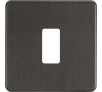 Screwless 1G Grid faceplate - Smoked Bronze