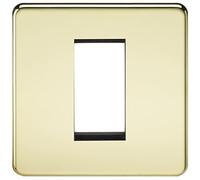 Screwless 1G Modular Faceplate - Polished Brass