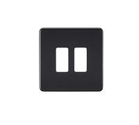 Screwless 2G grid faceplate - matt black