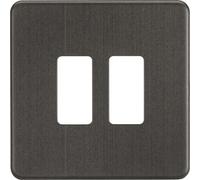 Screwless 2G Grid faceplate - Smoked Bronze
