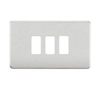 Screwless 3G Grid faceplate - Brushed Chrome