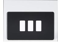 Screwless 3G grid faceplate - matt black