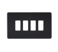 Screwless 4G grid faceplate - matt black