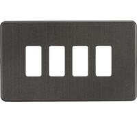 Screwless 4G Grid faceplate - Smoked Bronze