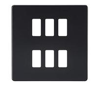 Screwless 6G grid faceplate - matt black