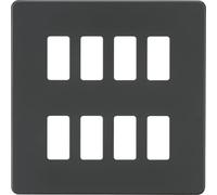 Screwless 8G Grid faceplate - Anthracite