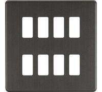 Screwless 8G Grid faceplate - Smoked Bronze