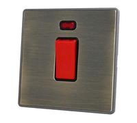 Screwless Antique Brass 45 Amp Single Switch - LAB46B