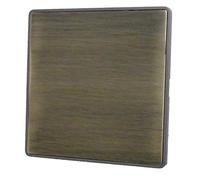 Screwless Antique Brass Single Blank Plate - LAB31