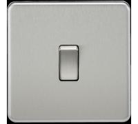 Knightsbridge SF1200BC Screwless 10 A 1-Gang Intermediate Switch, Brushed Chrome