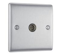 BG Electrical Cooker Switch with Socket and LED, Cooker Control Unit, Control Socket, Double Pole, Screwless Front Plate, Slim Profile, Premium Flatplate, Black Nickel, 45A, FBN70B