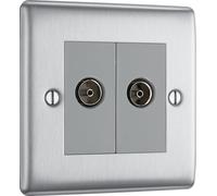 Screwless Flat-Plate - 2 Gang 400W Dimmer Switch - Black Nickel