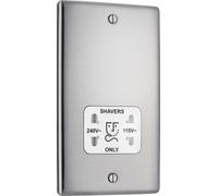 Screwless Flatplate Black Nickel Double Switched 13A Power Socket FBN22B-01