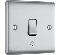 BG FBN13 Flatplate Screwless 20A 16AX Intermediate Light Switch - Black Nickel