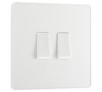 BG Electrical fbn21u2b 2.1 A Masterplug Single Socket with 2 x USB, Brushed Nickel Black Insert