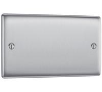 British General Intermediate Light Switch FBS13 Flatplate Screwless 20A 16AX Brushed Steel