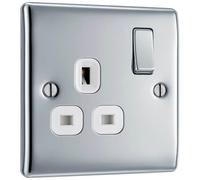 British General Single Blank Plate FBS94-01 Screwless Brushed Steel