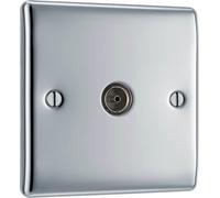 Screwless Flatplate Brushed Steel Single Rj45 Data Socket FBSRJ451-01
