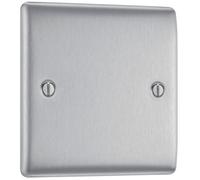 British General Single Light Switch FBS12 - 2-Way Screwless Flatplate 20A 16AX Brushed Steel