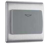 BG Screwless Flatplate Brushed Steel Single Switch, 20A With Power Indicator - FBS31