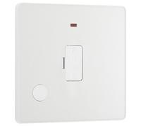 BG Electrical fbs21u2w 2.1 A Masterplug Single Socket with 2 x USB, Brushed Steel White Insert
