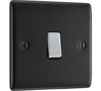 BG Electrical Unswitched Fused Spur Connection Unit, Double Pole, Screwless Front Plate, Slim Profile, Premium Flatplate, Brushed Steel, 13A, FBS54