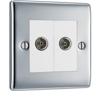 BG Screwless Flatplate Polished Chrome Intermediate Switch, 10Ax - FPC13