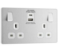 Screwless Flatplate Polished Chrome Single Slave Telephone Socket FPCBTS1-01