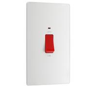 BG Electrical Screwless Flatplate Single Switched Fast Charging Power Socket with Two USB Charging Ports