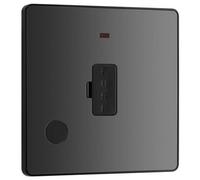 Screwless Flatplate Polished Chrome Unswitched 13A Fused Connection Unit With Cable Outlet FPC55-01