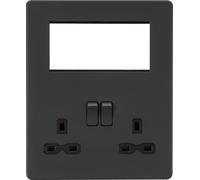 Screwless Small Multimedia Combination Plate - Anthracite