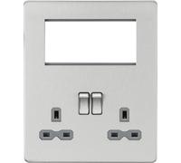 Screwless Small Multimedia Combination Plate - Brushed Chrome