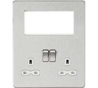 Screwless Small Multimedia Combination Plate - Brushed Chrome