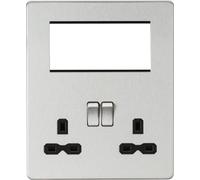 Screwless Small Multimedia Combination Plate - Brushed Chrome
