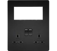 Screwless Small Multimedia Combination Plate - Matt Black
