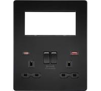 Screwless Small Multimedia Combination Plate with FASTCHARGE - Matt Black