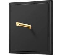 Screwless Toggle Switch, 1-4 Gang 2 Way Single Dual Control 86 Type Retro Wall Light Brass Lever Solid Wood Oak Switch(1 Gang)